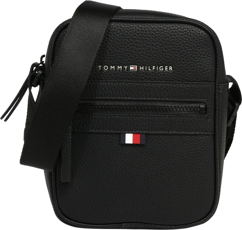TOMMY HILFIGER Torba za čez ramo 'Essential' rdeča / črna / bela