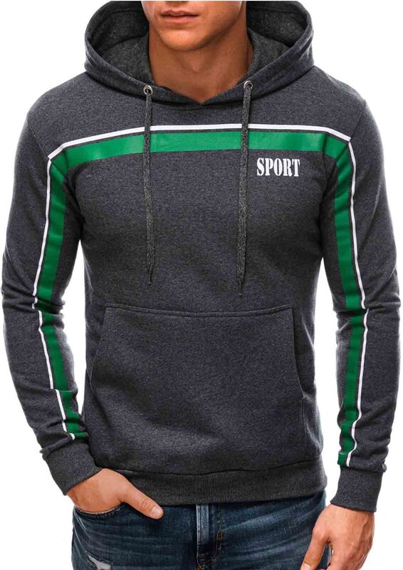 Superfashion Moški pulover B1404-DARK GREY