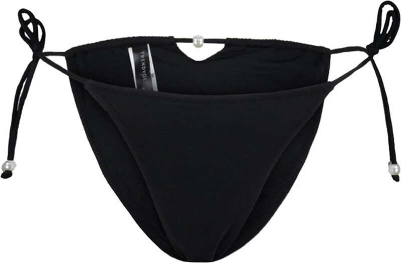 Trendyol črna kravata z visokim dnom noge Bikini