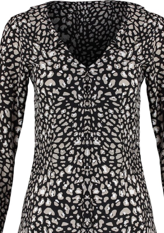 Trendyol večbarvna vzorčasta srajčna obleka