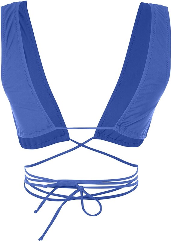 Trendyol Navy Blue Triangle Tie Bikini Top
