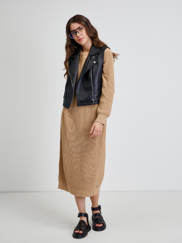 Noisy May Bež pulover obleka hrupna maj Lucia - ženske