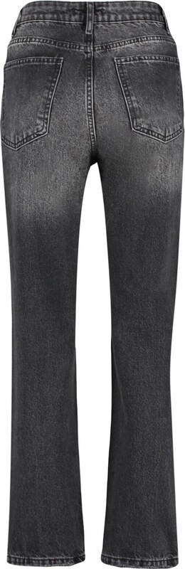 Trendyol Black raztrgal visok pas ravne kavbojke