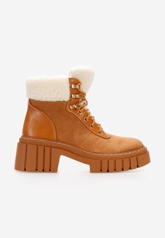 Zapatos Gležnjarji s kosmateno podlogo Latisha kamela