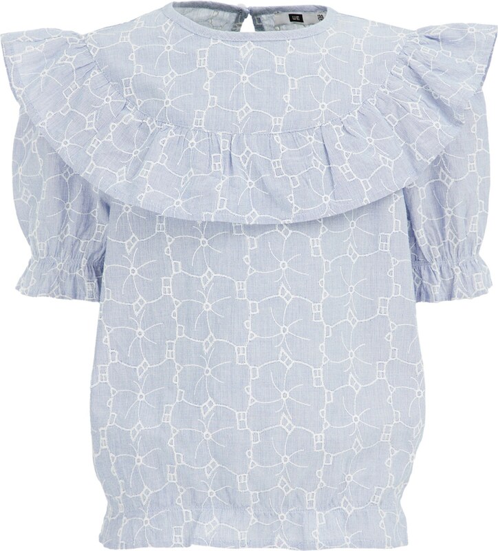 WE Fashion Bluza svetlo modra / bela