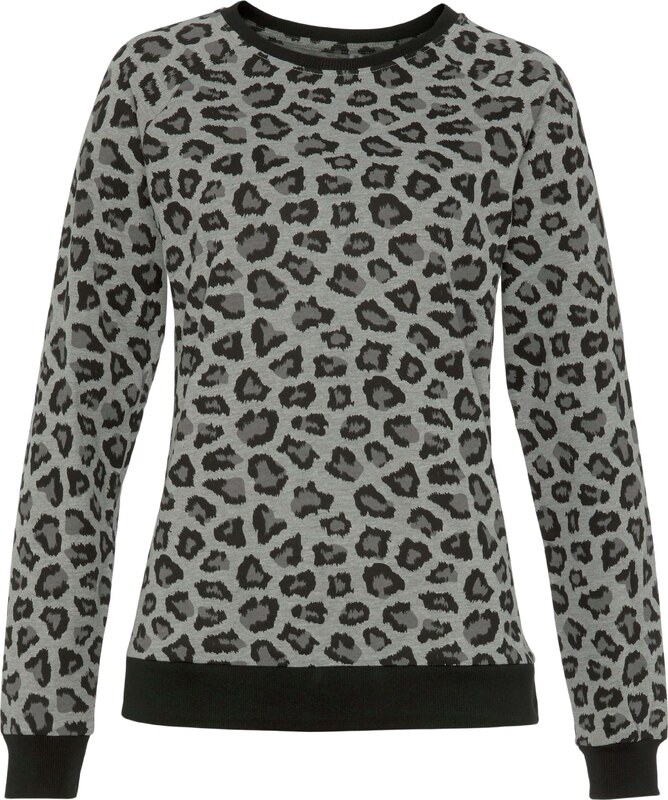 VIVANCE Pižama siva / pegasto siva / črna