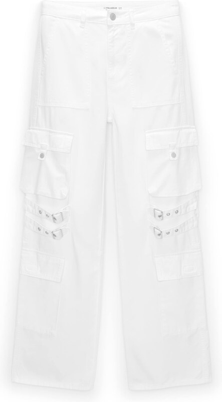 Pull&Bear Kargo kavbojke bela