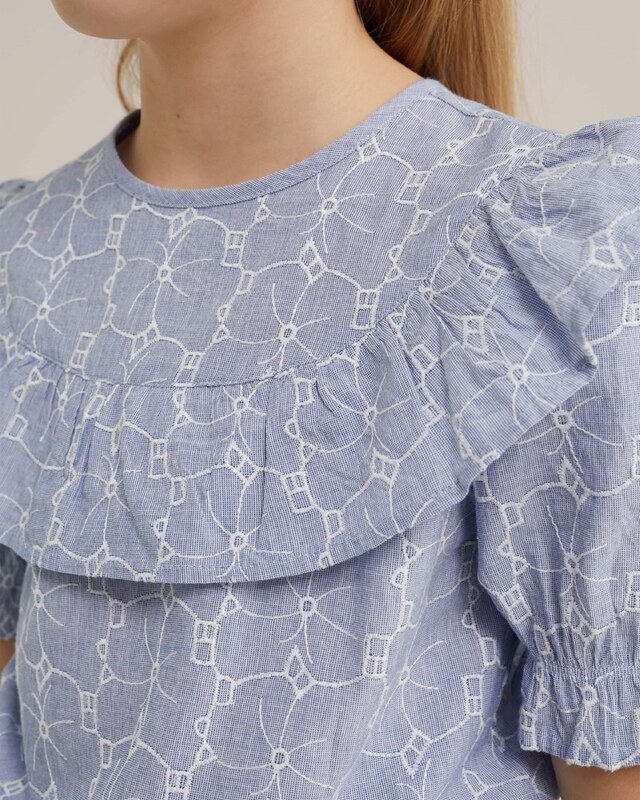 WE Fashion Bluza svetlo modra / bela