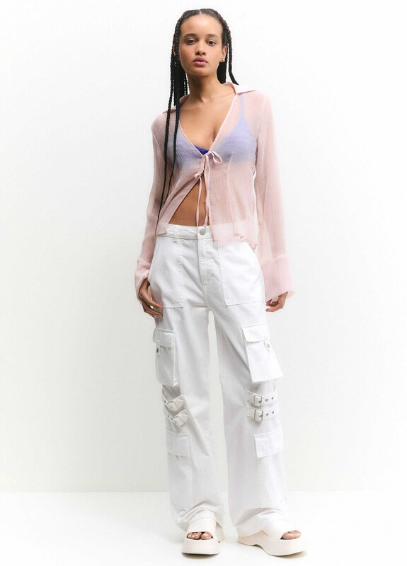 Pull&Bear Kargo kavbojke bela