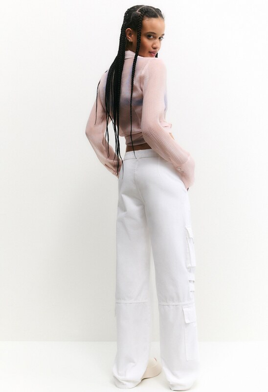 Pull&Bear Kargo kavbojke bela