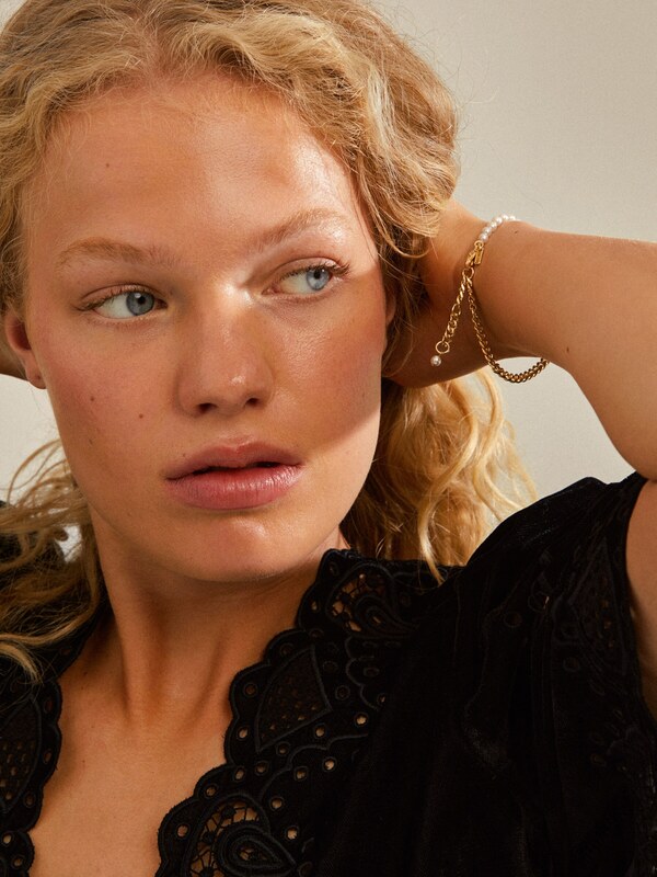 Pilgrim Zapestnica 'Relando' zlata / biserno bela