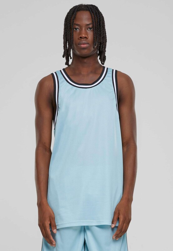 Urban Classics Majica svetlo modra / črna / bela