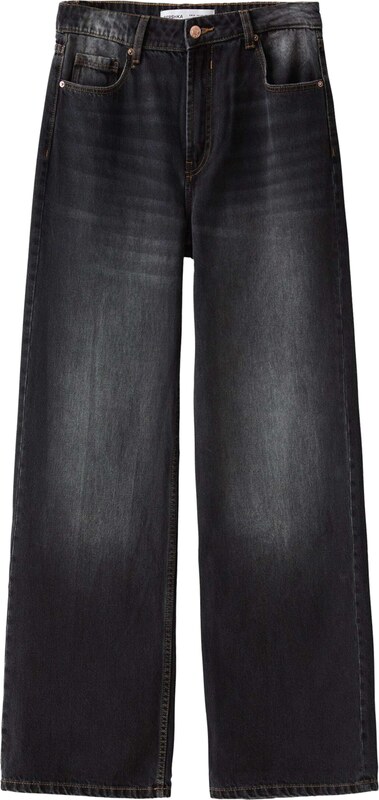 Bershka Kavbojke črn denim