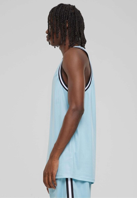 Urban Classics Majica svetlo modra / črna / bela