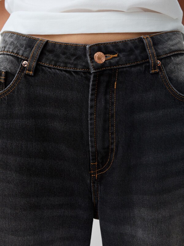 Bershka Kavbojke črn denim