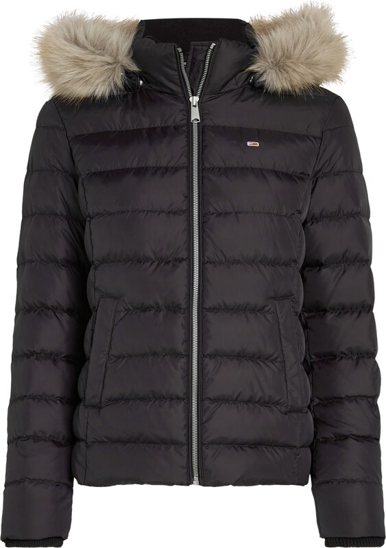 Tommy Jeans Zimska jakna bež / svetlo siva / črna