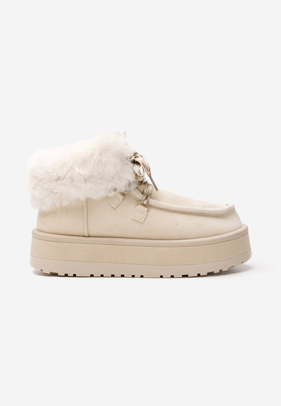 Zapatos Gležnjarji s platformo Aseva bež