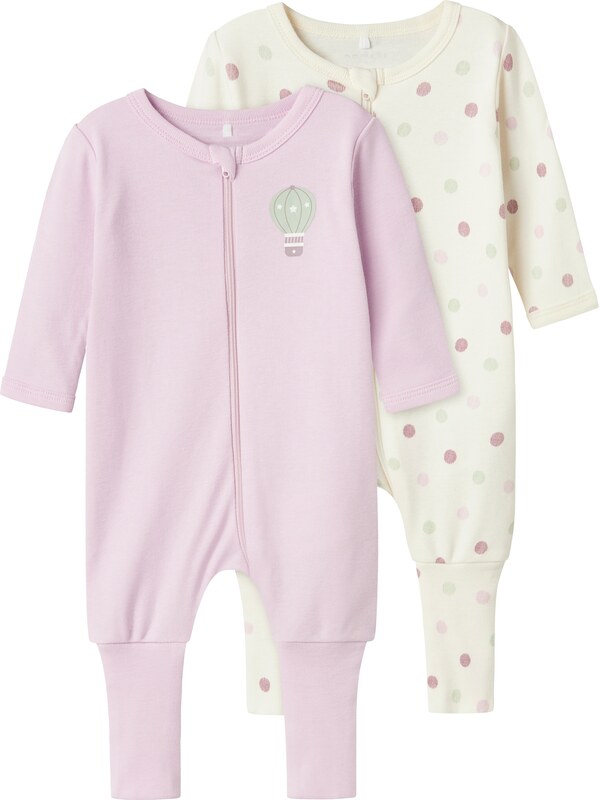 NAME IT Pižama kremna / pastelno zelena / roza / bela