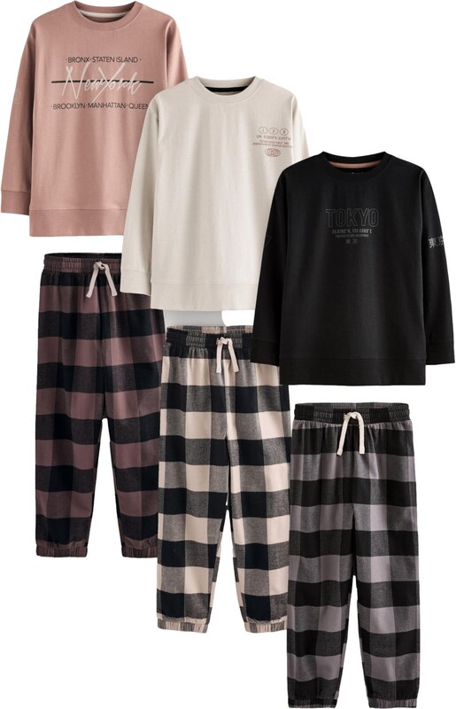 Next Pižama bež / rjava / črna