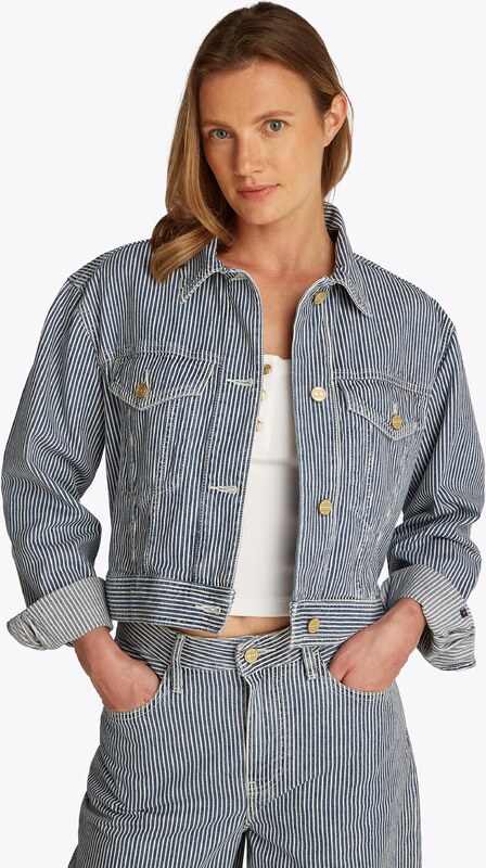 TOMMY HILFIGER Prehodna jakna moder denim / bela