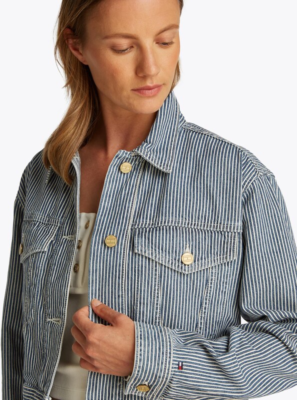 TOMMY HILFIGER Prehodna jakna moder denim / bela