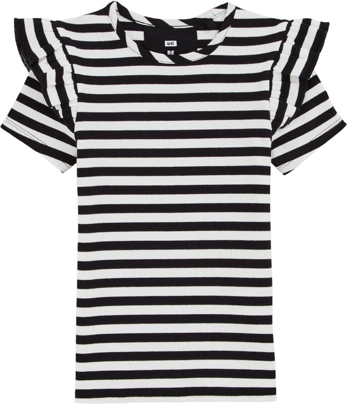 WE Fashion Majica črna / bela