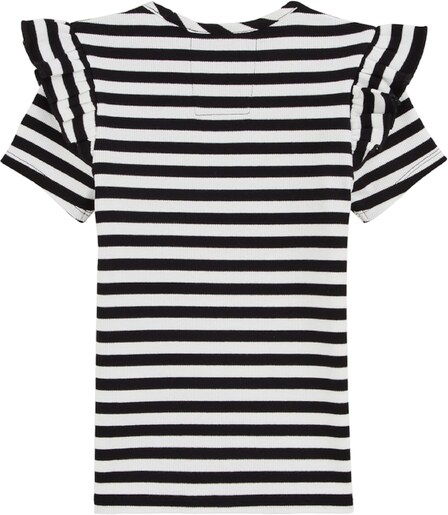 WE Fashion Majica črna / bela