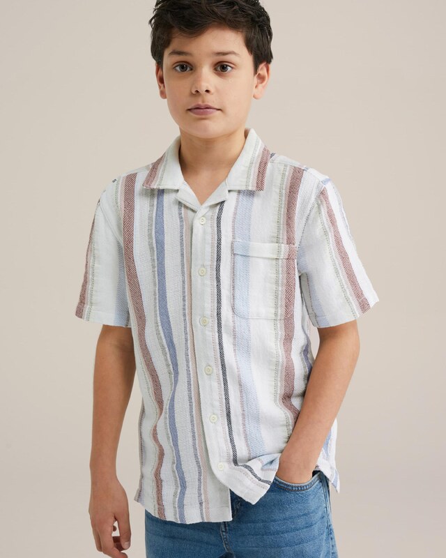 WE Fashion Srajca safir / svetlo modra / karminsko rdeča / bela