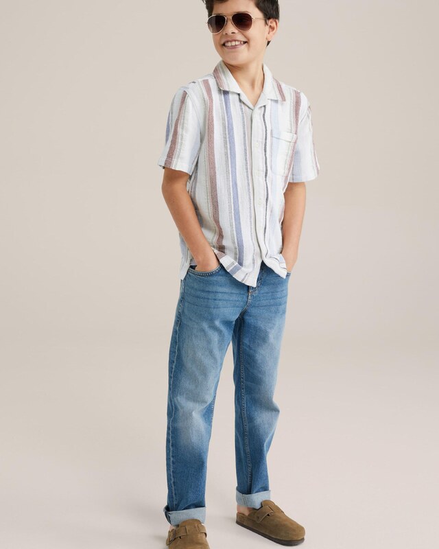 WE Fashion Srajca safir / svetlo modra / karminsko rdeča / bela