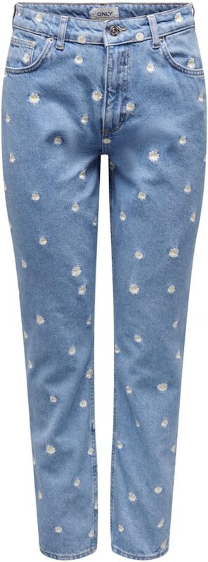 ONLY Kavbojke moder denim / svetlo rumena / bela