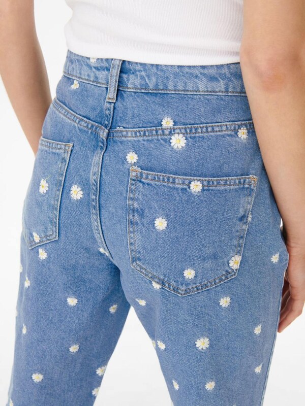 ONLY Kavbojke moder denim / svetlo rumena / bela