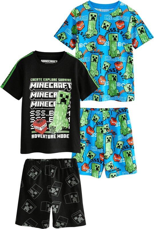 Next Pižama azur / zelena / črna / bela