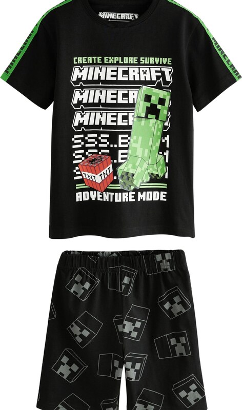 Next Pižama azur / zelena / črna / bela