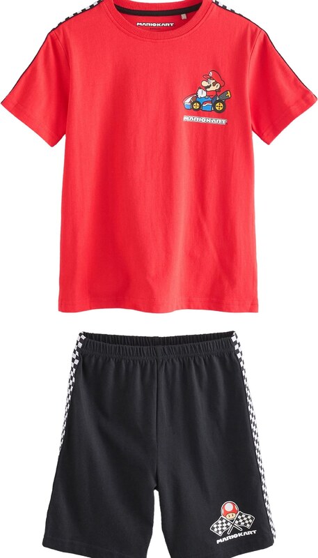 Next Pižama neonsko modra / rdeča / črna / bela