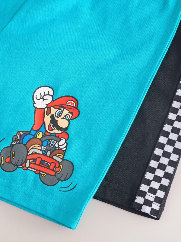 Next Pižama neonsko modra / rdeča / črna / bela