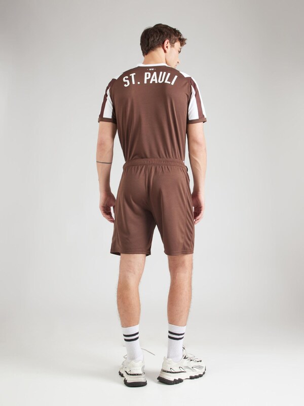 PUMA Športne hlače 'FC St. Pauli 25/26' temno rjava / krvavo rdeča / bela