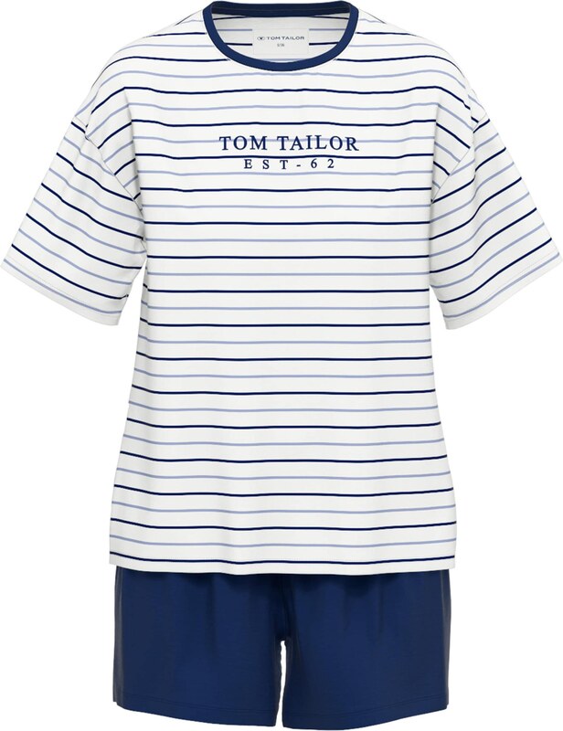 TOM TAILOR Kratke hlače za spanje 'Charlotte' mornarska / safir / bela