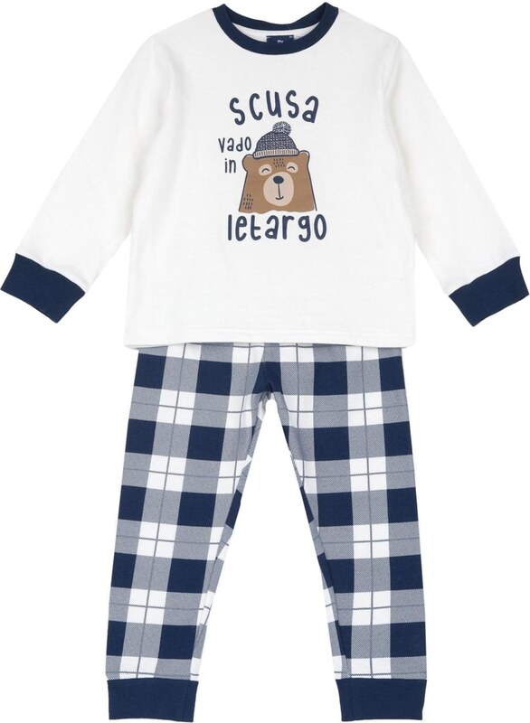 Chicco Pižama modra / rjava / bela