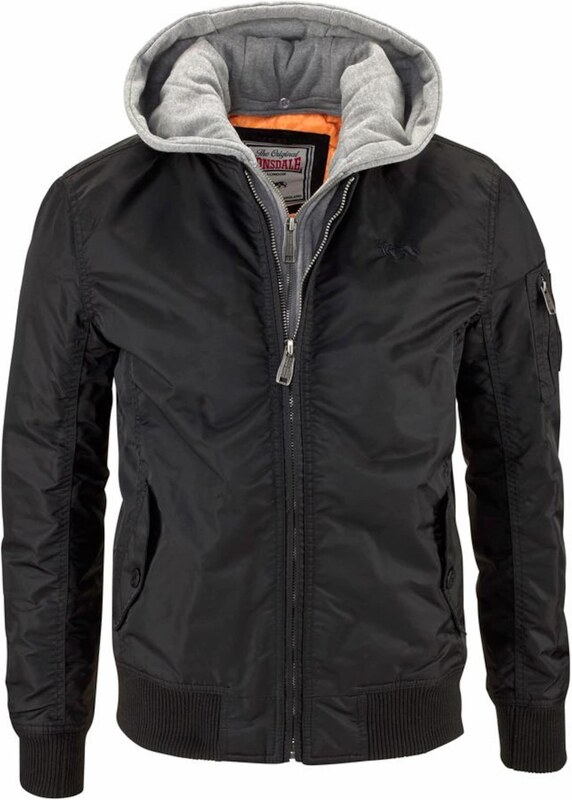 LONSDALE Prehodna jakna svetlo siva / črna