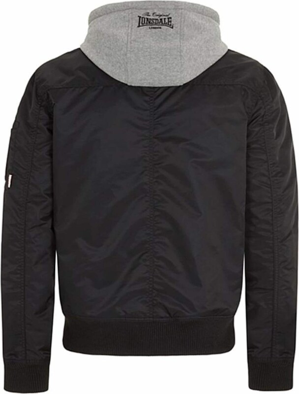 LONSDALE Prehodna jakna svetlo siva / črna