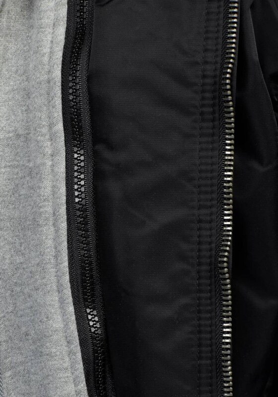 LONSDALE Prehodna jakna svetlo siva / črna