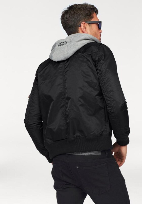 LONSDALE Prehodna jakna svetlo siva / črna