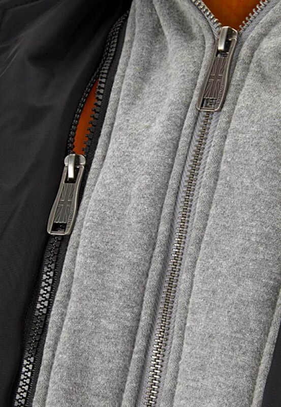 LONSDALE Prehodna jakna svetlo siva / črna