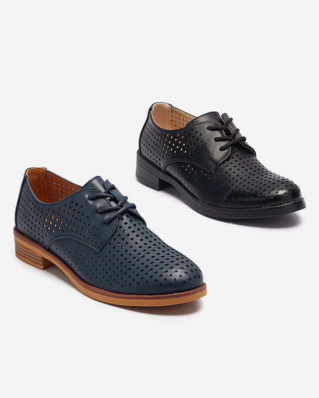Resti Openwork black women's eco leather half shoes Azedvo- Footwear