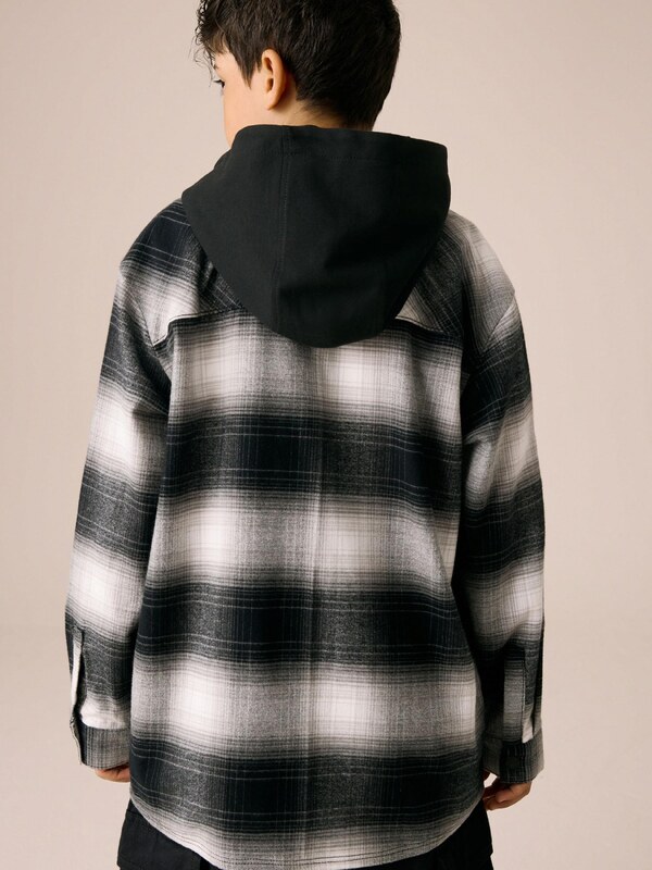 Next Srajca svetlo siva / črna / bela