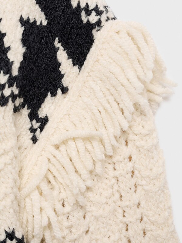 MANGO KIDS Pulover 'City' črna / volneno bela