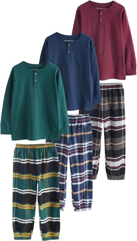 Next Pižama mornarska / rumena / temno zelena / bordo / bela