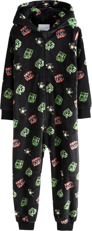 Next Pižama zelena / svetlo rdeča / črna / bela