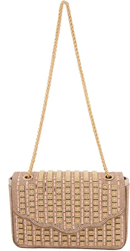 faina Torba za čez ramo 'Elegant' šampanjec / zlata