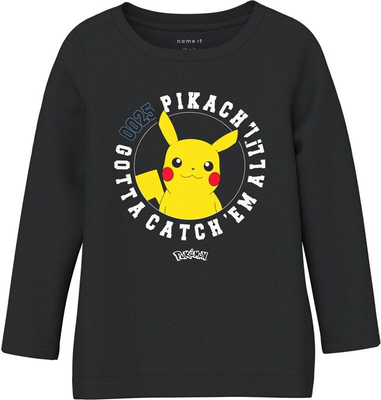 NAME IT Majica 'NMMVOSRIC POKEMON' rumena / temno rdeča / črna / bela